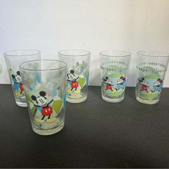 Disney Other - Vintage Mickey Mouse Juice Glasses 1980's Diamond Disney plus Mickey and Minnie